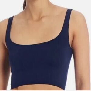 Free People Scoop Neck Crop Tank in Navy Retail $20 NWT